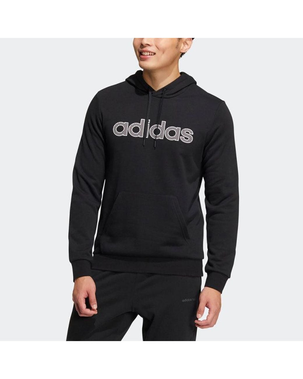 Adidas Blue Neo Alphabet Printing Drawstring Athleisure Casual Sports for men