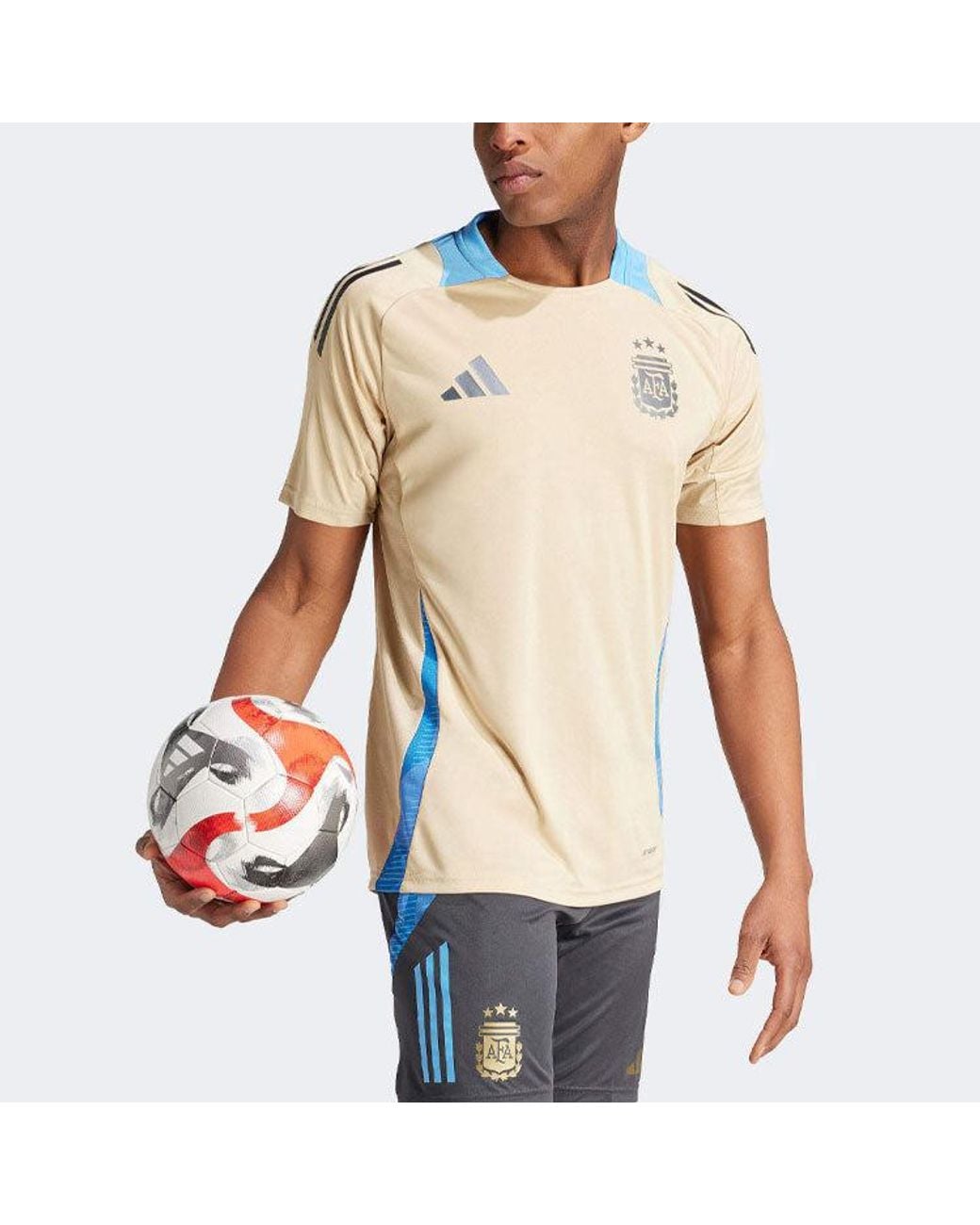 Adidas Natural Tiro 24 Competition Argentina Training Soccer Jersey Asia Sizing for men
