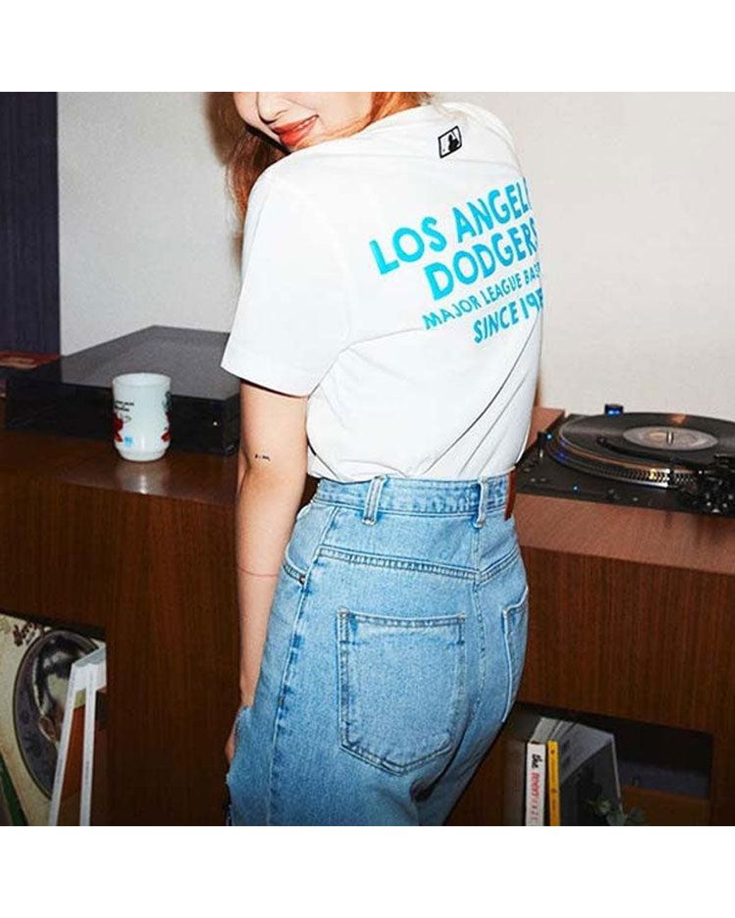 MLB White La Dodgers Los Angeles Dodgers Basic Printing Short Sleeve