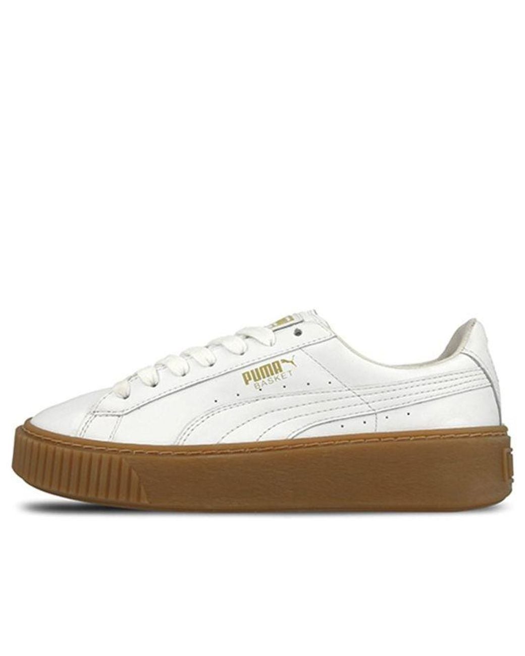 PUMA White (Wmns) Basket Platform Core