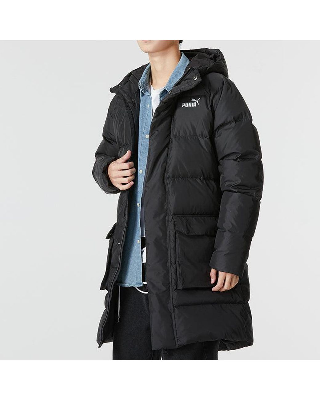 PUMA Black Das Long Down Jacket for men