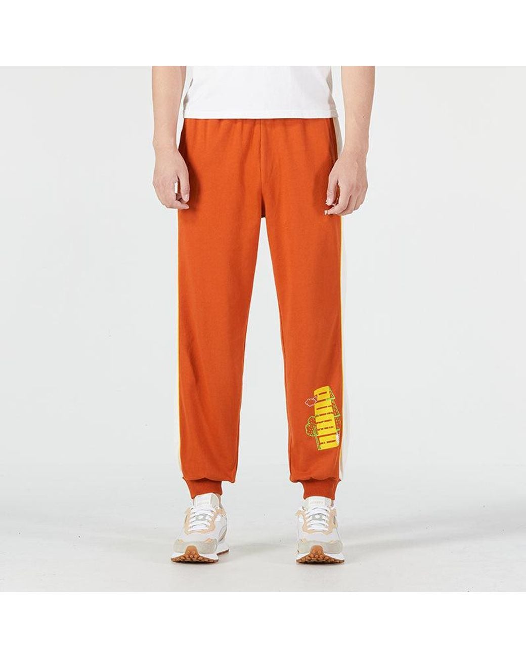 PUMA Orange Ff Knit Pants for men