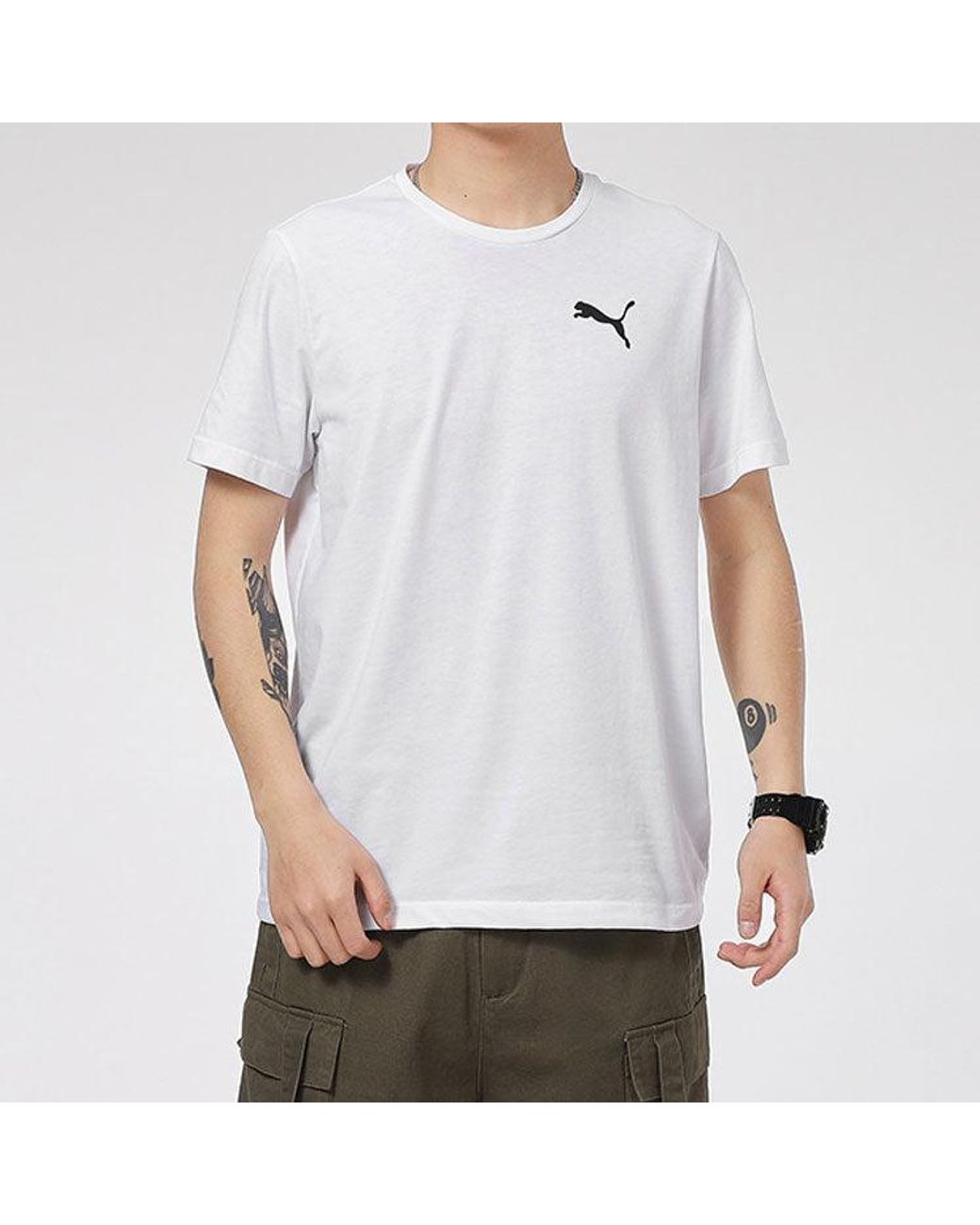 PUMA White Essentials Logo Tee for men