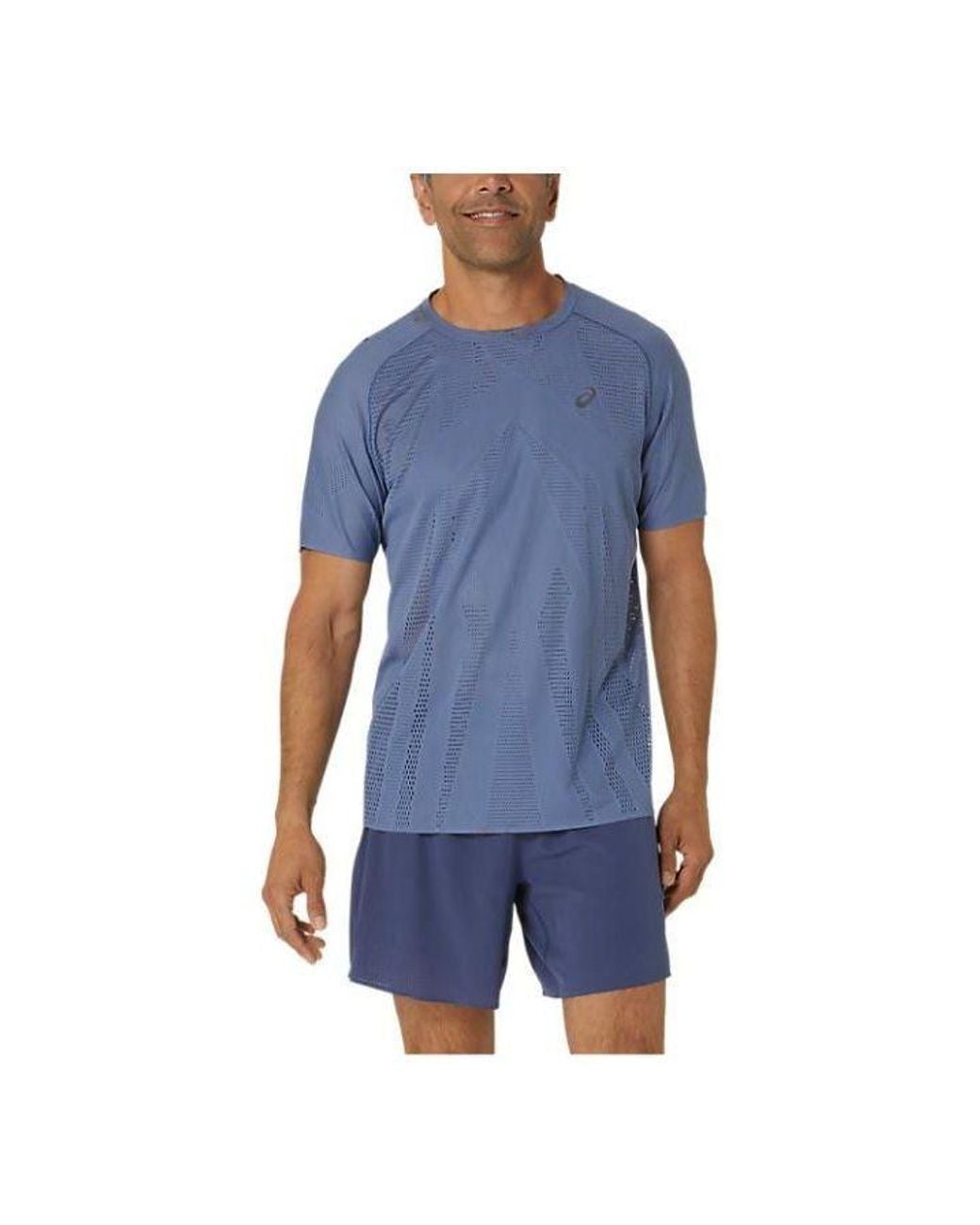 Asics Blue Metarun Running T-Shirt 'Denim' for men
