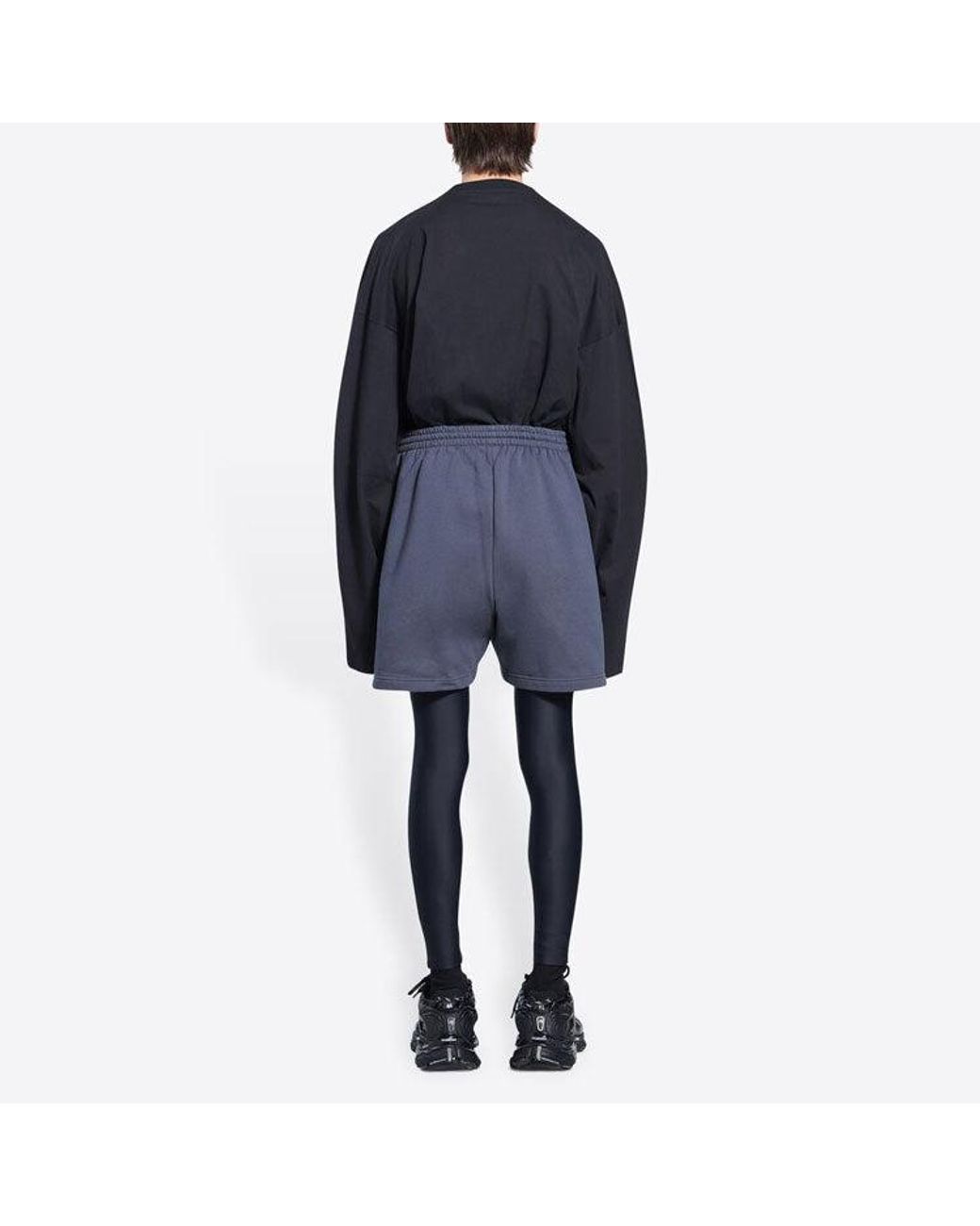 Balenciaga Blue Political Campaign Sweat Shorts 'Dark' for men