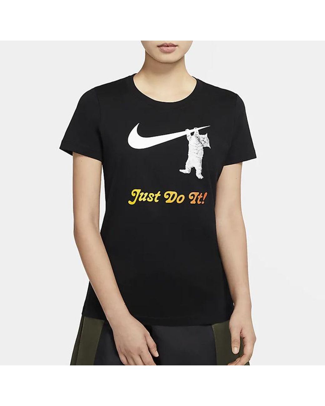 Nike Black (Wmns) Slogan Logo Solid Color Training