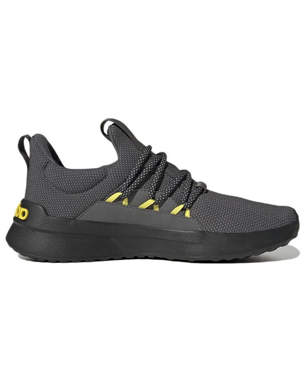 Adidas Black Lite Racer Adapt 5.0 Cloudfoam Slip-On Shoes for men