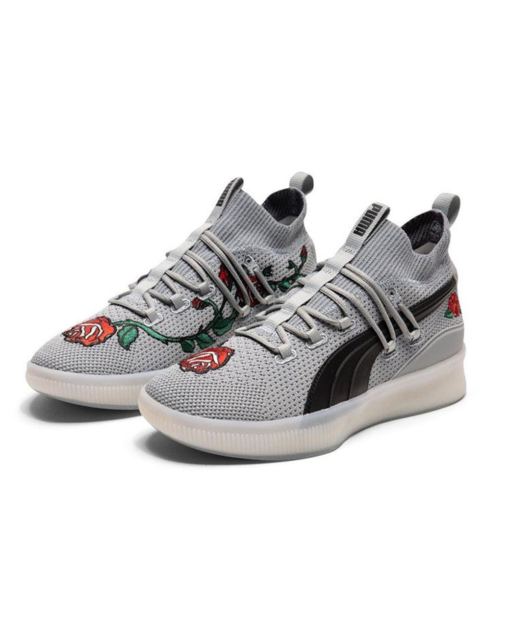 PUMA Gray Clyde Court 'Roses' for men