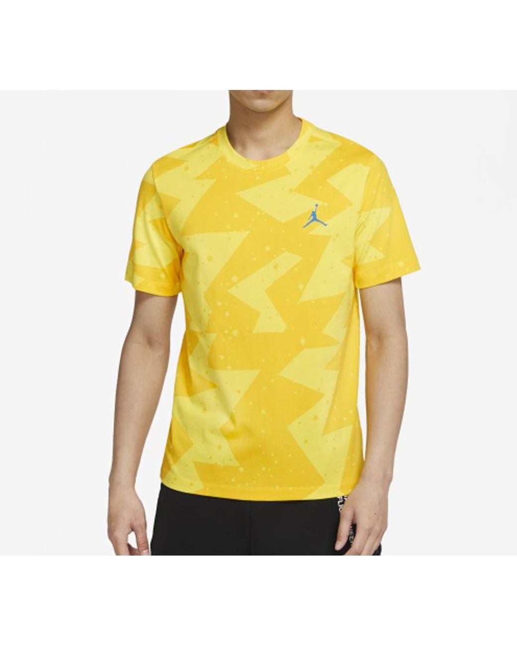 Nike Yellow Printed Poolside Splash Ink Printing Short Sleeve for men