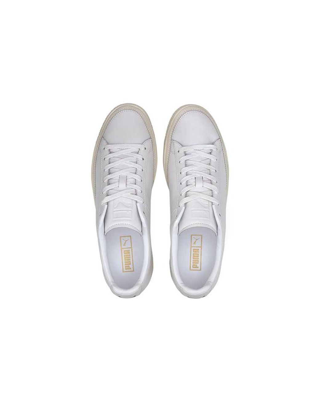 PUMA White Basket Trim Prm Retro Low Tops Casual Skateboarding Shoes for men