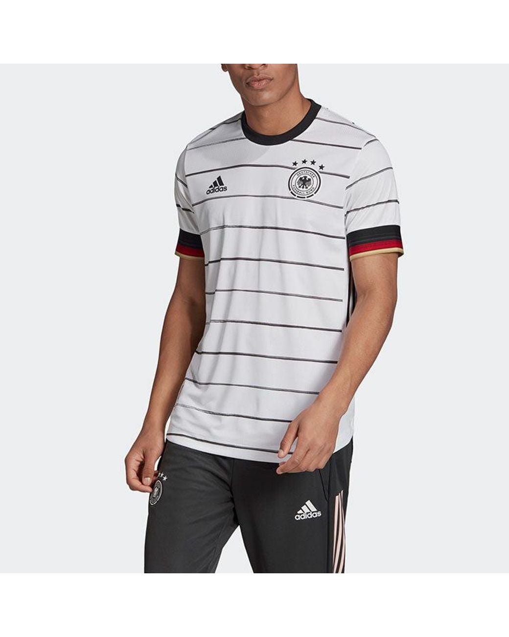 Adidas White Germany Home Authentic Jersey for men