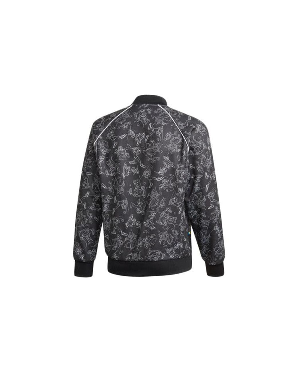 Adidas Gray X Disney Goofy Sst Tt Crossover Printing Athletics Sports Jacket for men