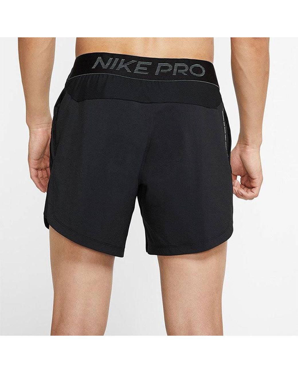 Nike Black Pro Solid Color Quick Dry Breathable Sports Training Gym Shorts for men