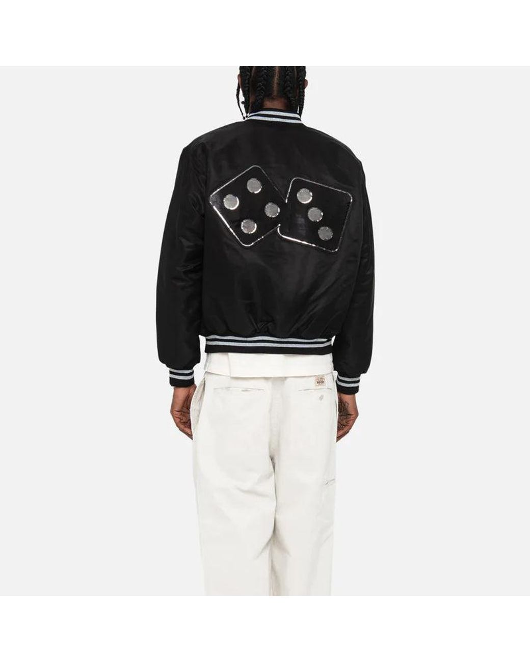 Stussy Black Sequins Satin Jacket for men