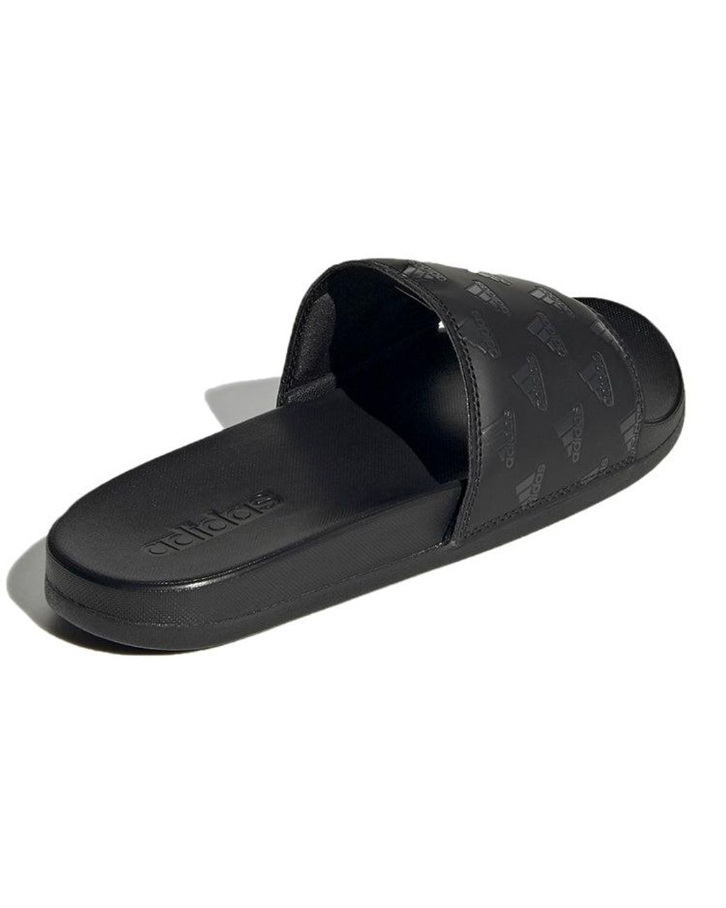Adidas Black Adilette Comfort Slide 'Repeat Logo for men