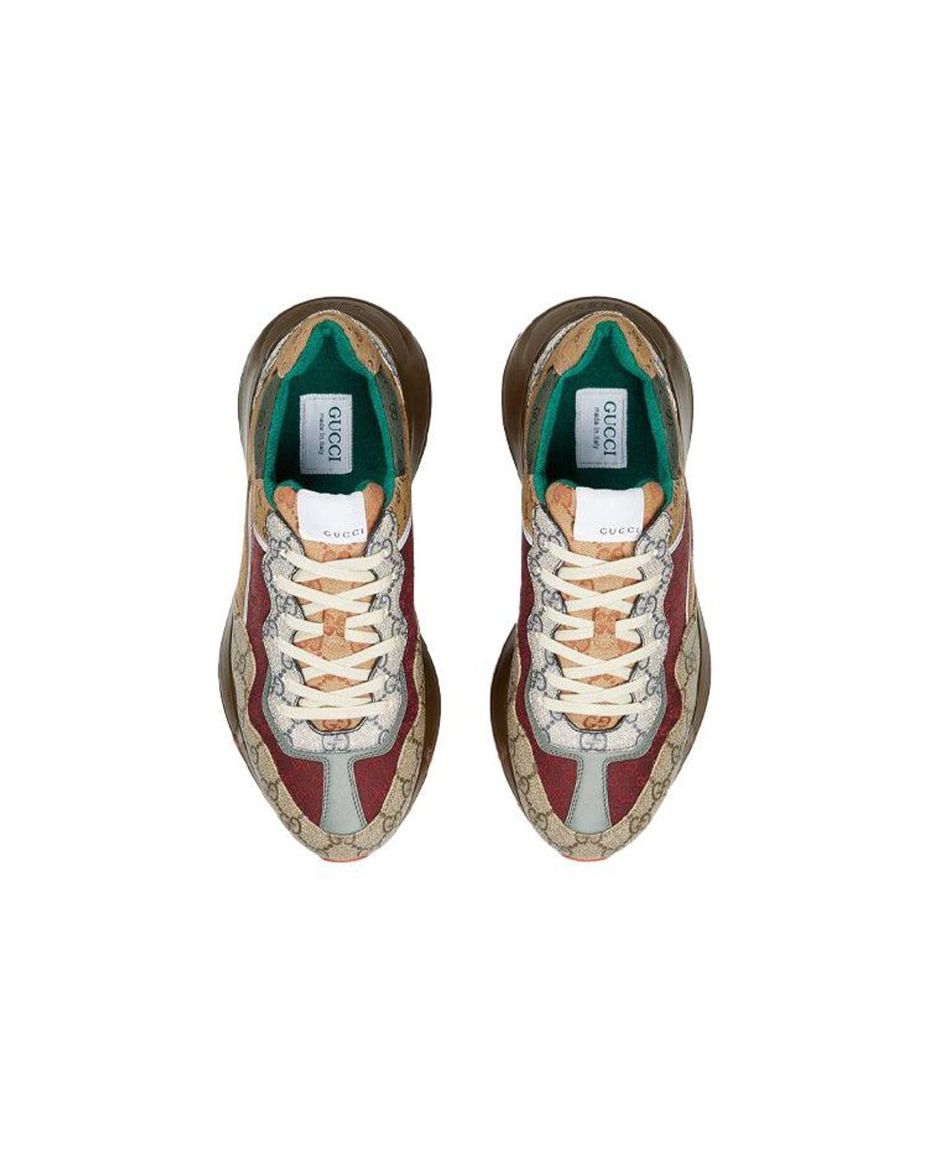 Gucci Brown Rhyton Monogram-print Canvas Low-top Trainers for men