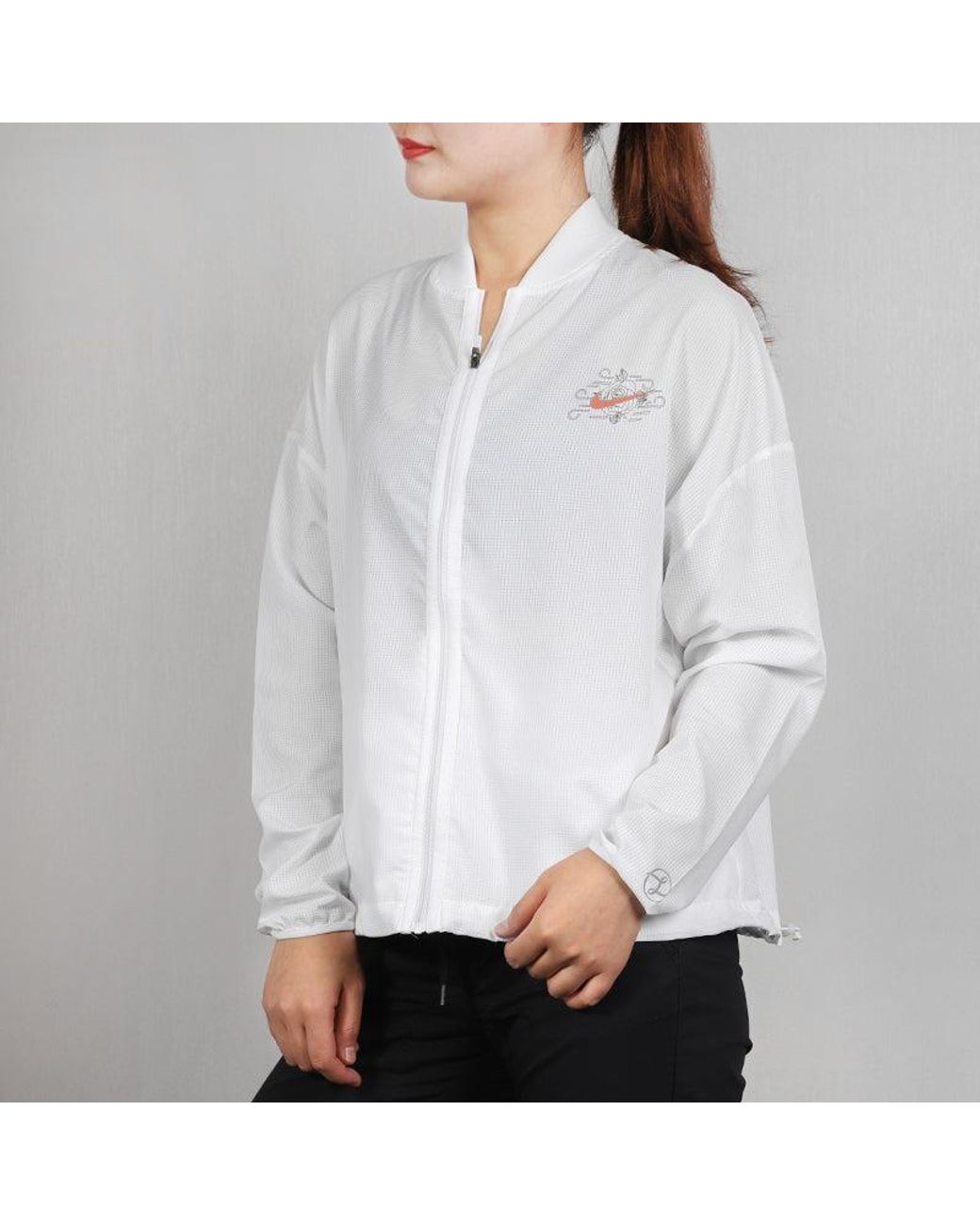 Nike White (Wmns) Casual Outdoor Sports Windbreaker
