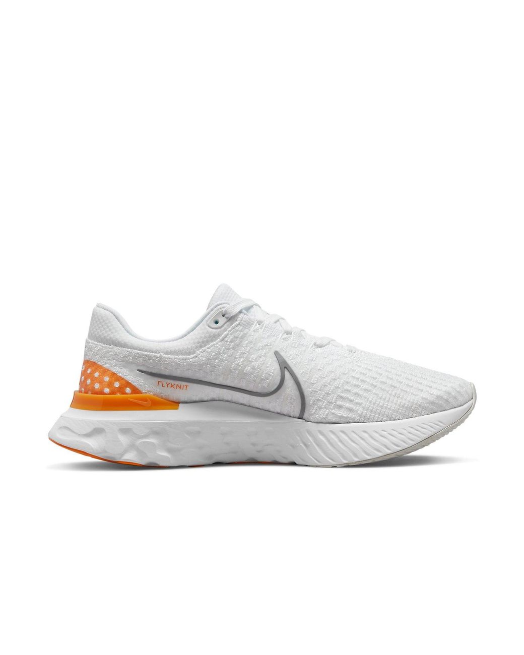Nike White React Infinity Run Flyknit 3 Road Running Shoes for men