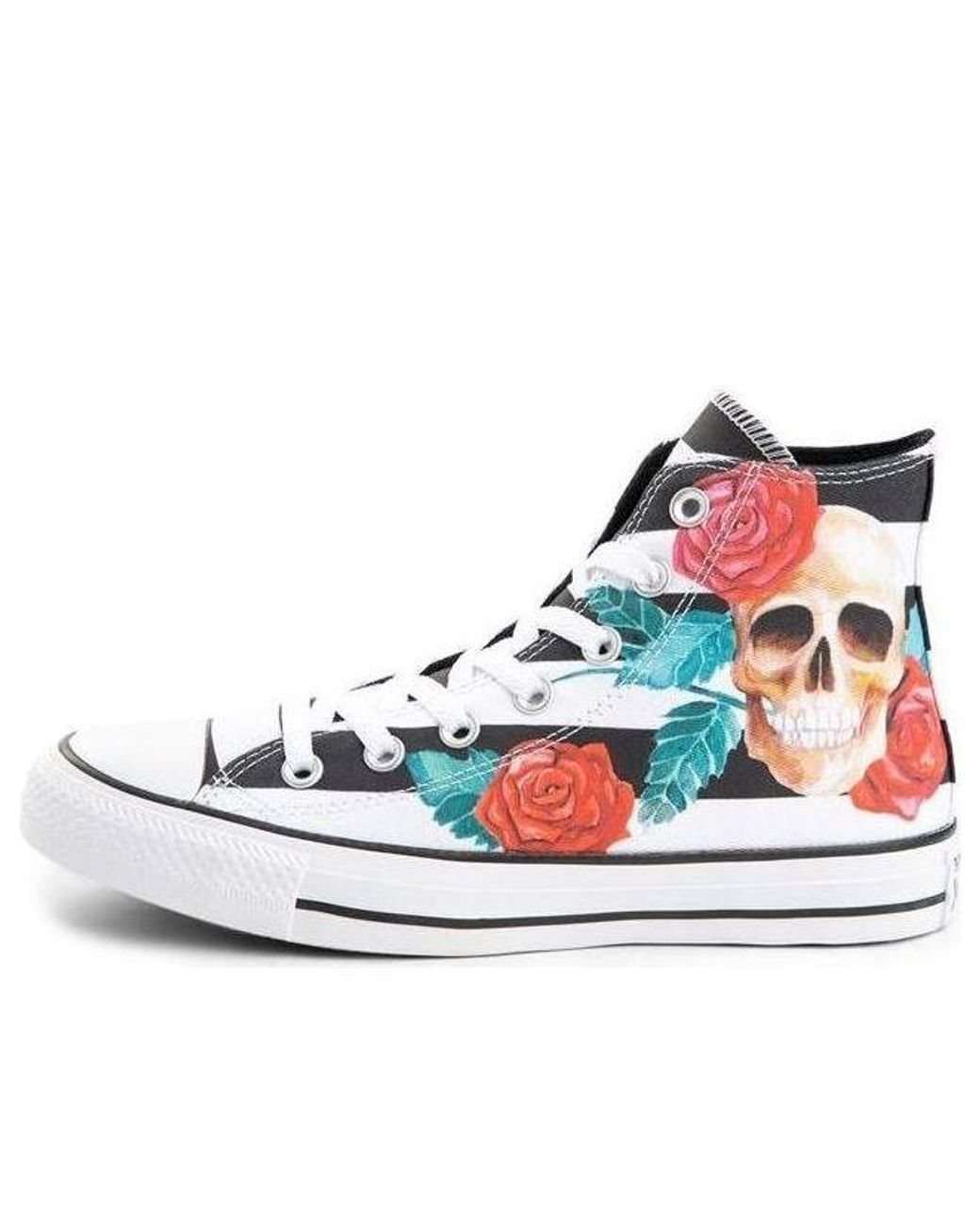 Converse Blue Chuck Taylor All Star High 'Skull Roses' for men