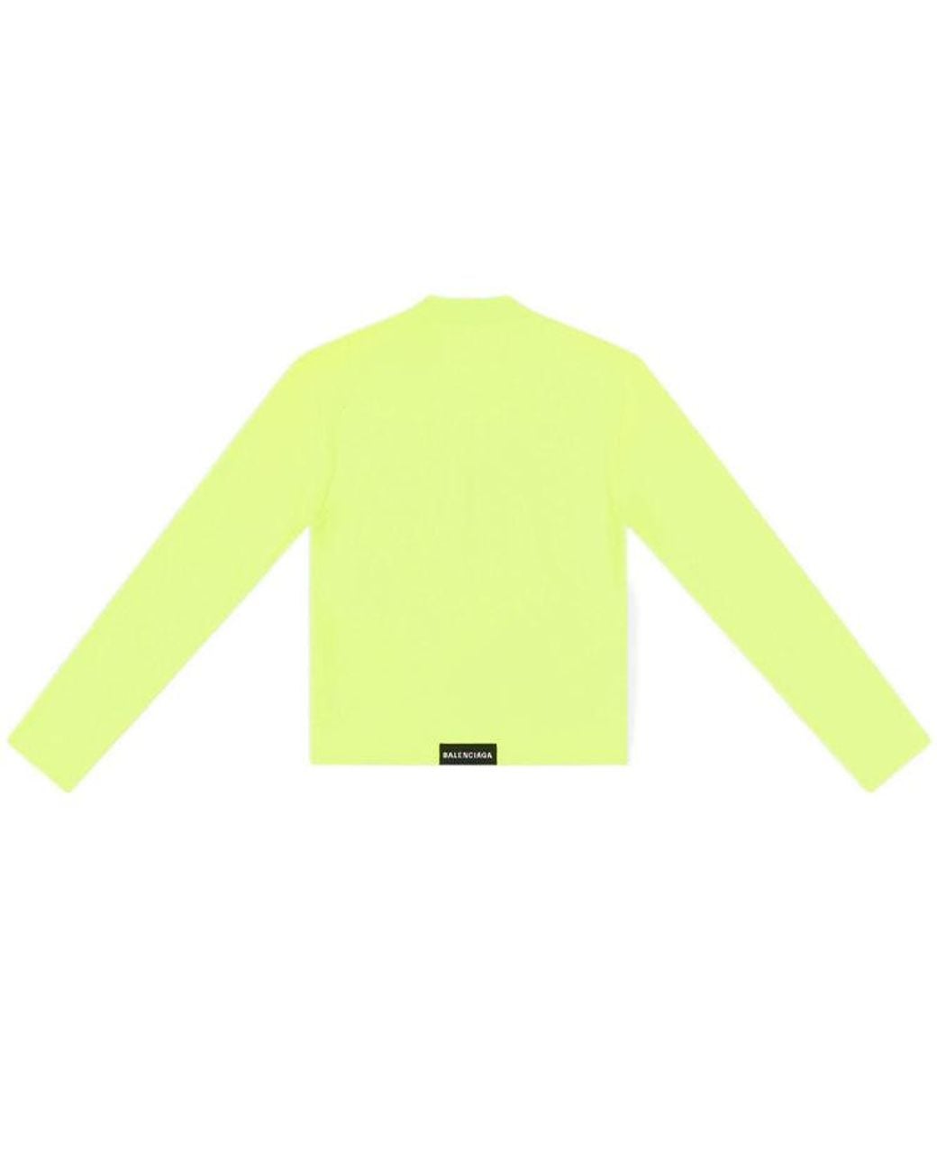 Balenciaga Yellow Crewneck Long Sleeve Top 'Fluo' for men