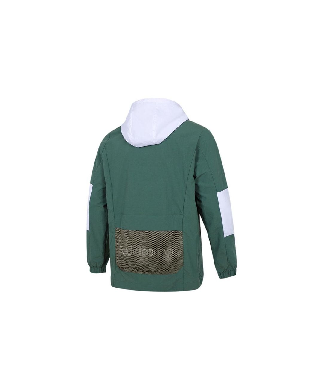 Adidas Green Sports Running Training Casual Half Zipper Hooded Jacket for men