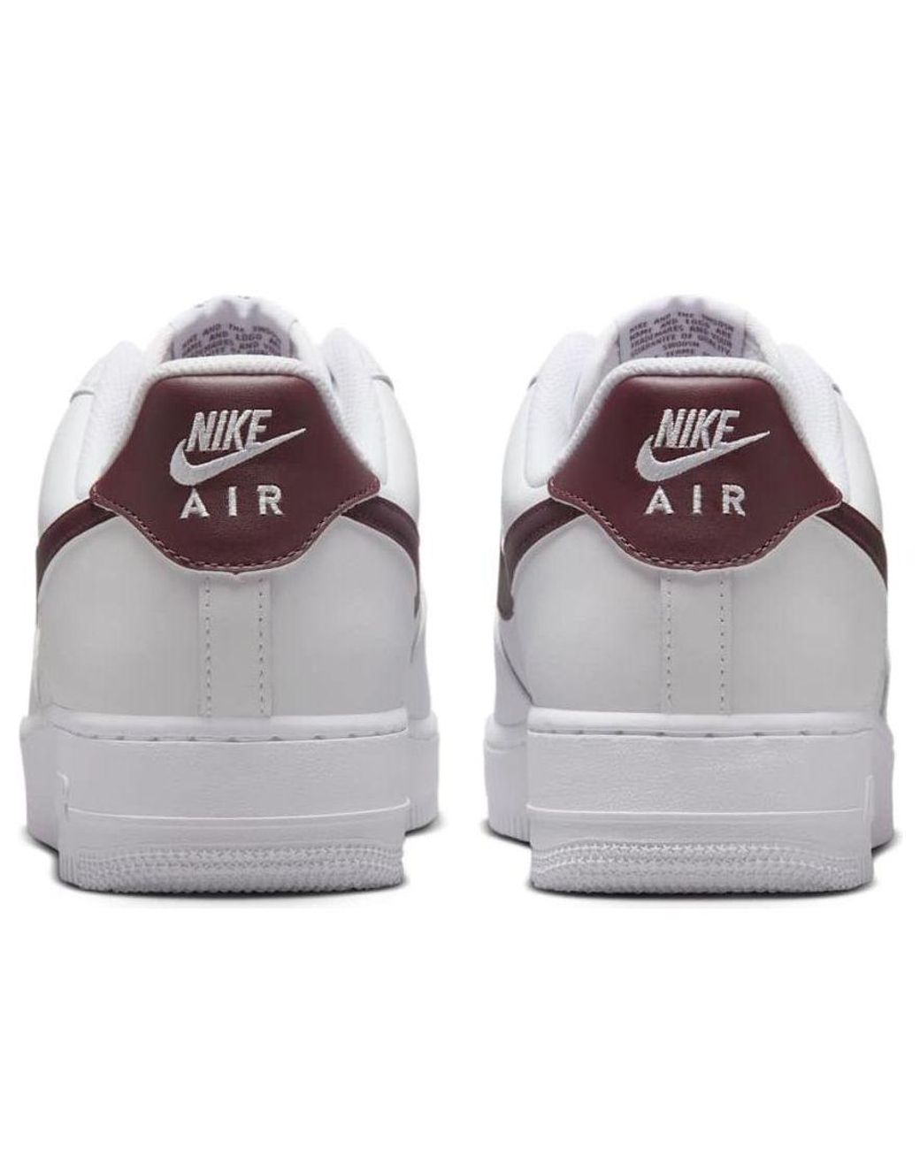 Nike Air Force 1 ホワイト/バーガンディ Nike Air Force 1 '07 Burgundy Crush' in White for Men | Lyst UK