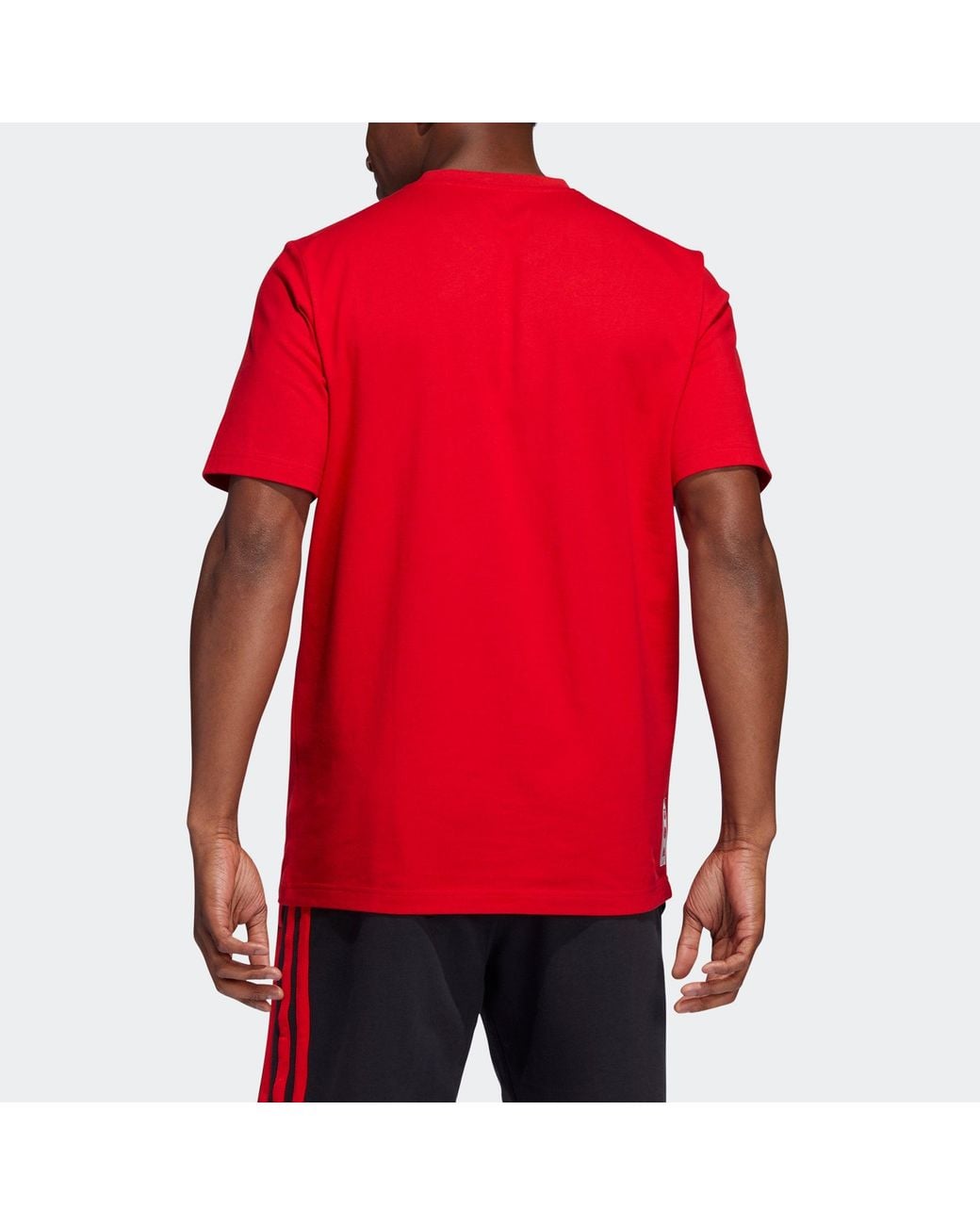 Adidas Red Cny Large Logo Round Neck Pullover Basketball Sports Short Sleeve T-Shirt for men