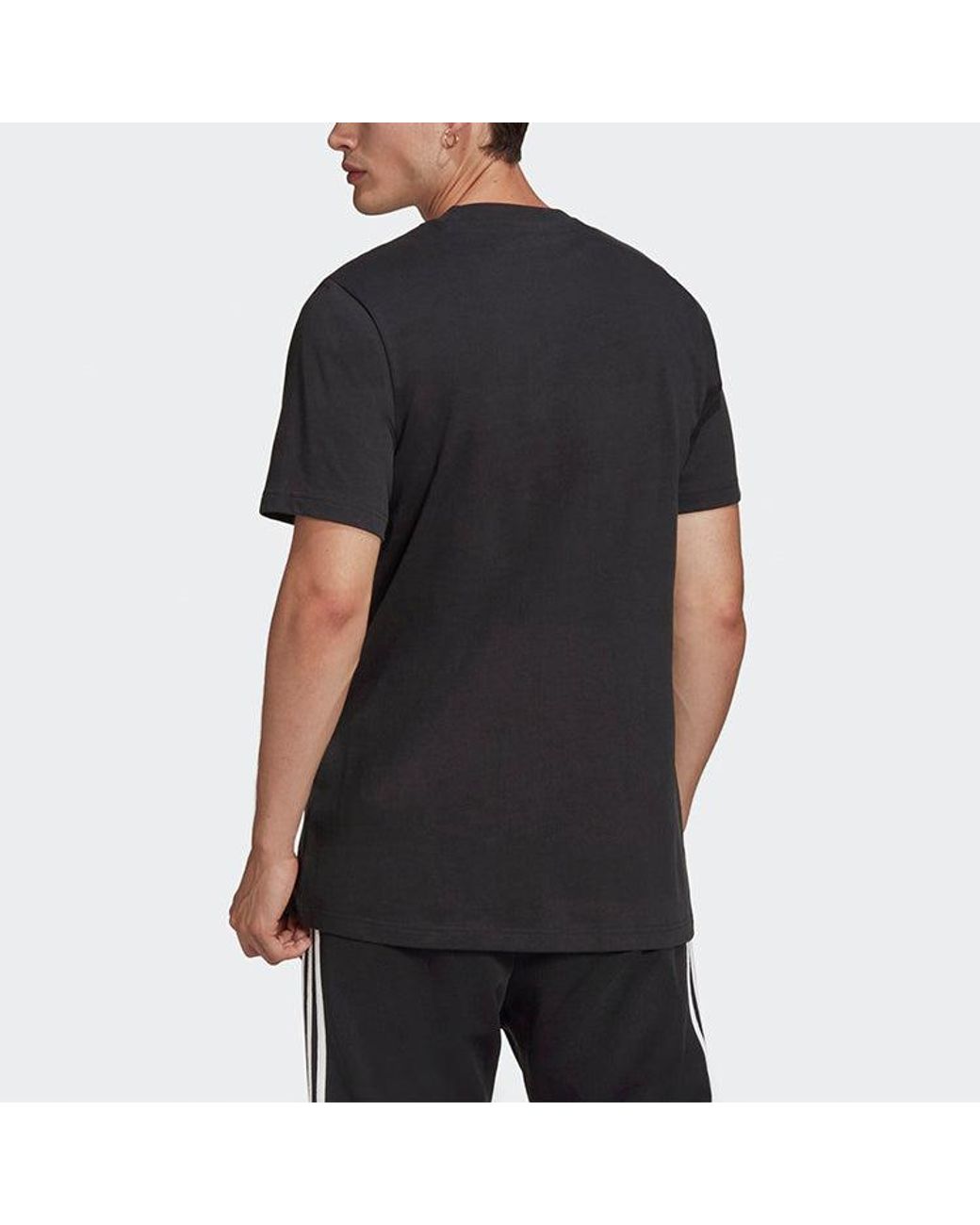 Adidas Black Originals Run-Dmc Printing Sports Cozy Round Neck Short Sleeve for men