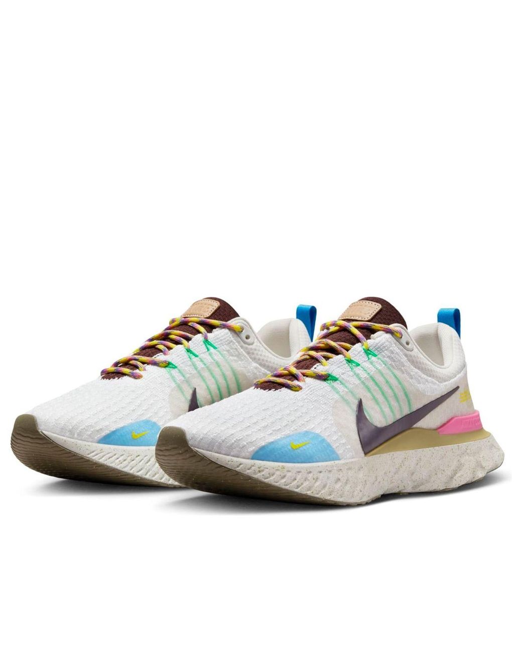 Nike White React Infinity Run Flyknit 3 'Sail Pinksicle Earth' for men