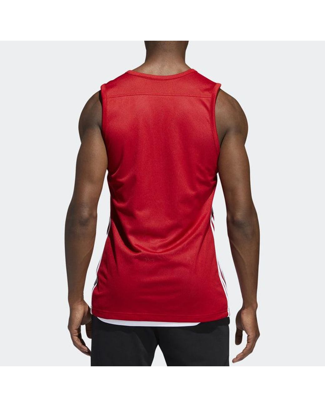 Adidas Red Knitted Breathable Basketball Vest for men