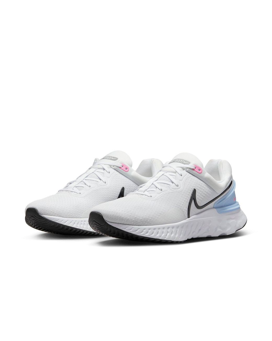 Nike White React Miler 3 Road Running Shoes Bright Crimson Obsidian' for men