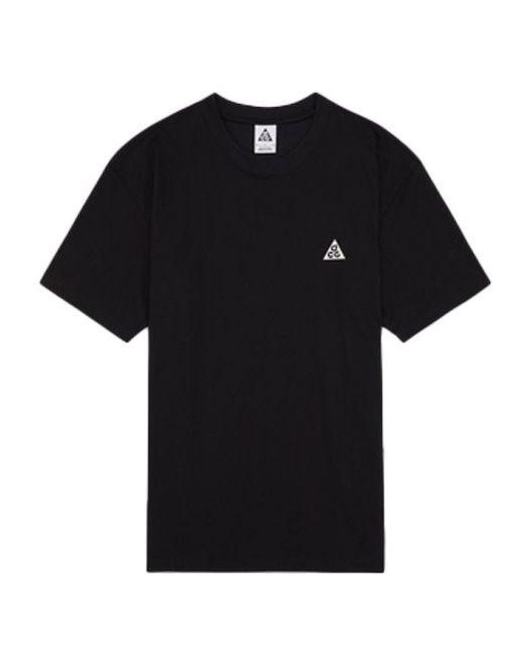 Nike Black Acg Solid Color Round Neck Loose Short Sleeve T-Shirt for men