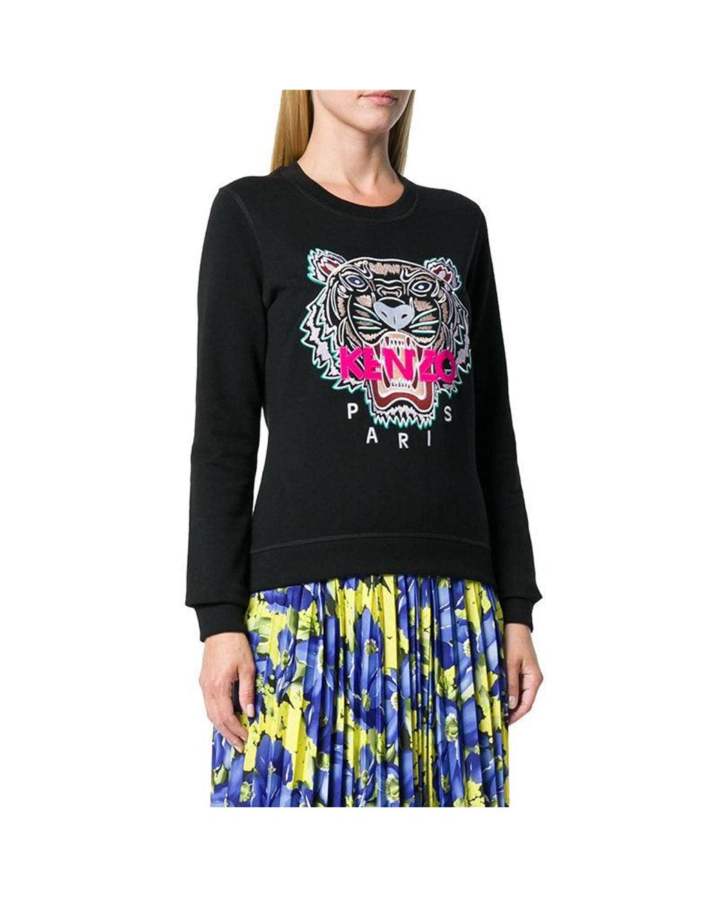 KENZO Black (Wmns) Embroidered Tiger Head Hoodie