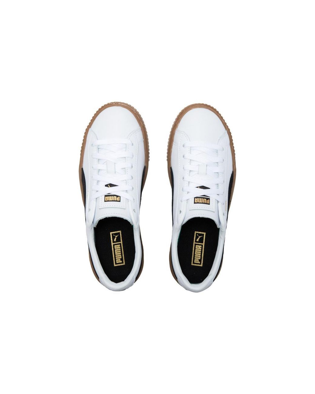 PUMA White (Wmns) Basket Platform L