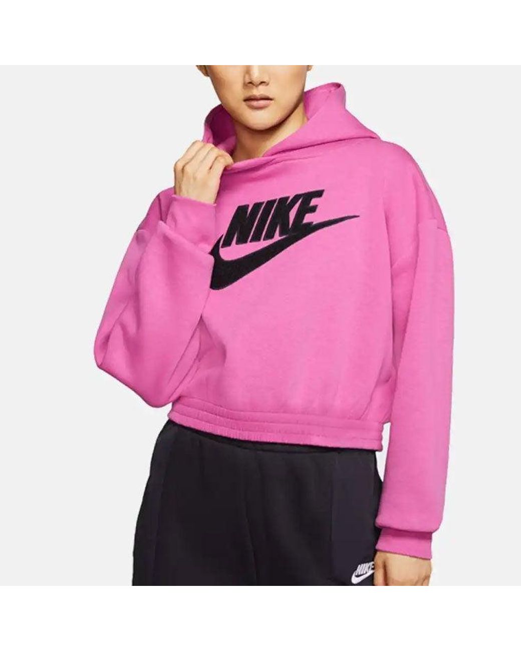 Nike Pink (Wmns) Sportswear Logo Printing Hoodie