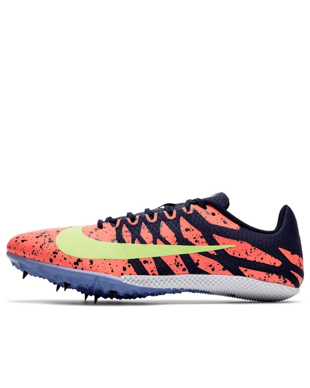 Nike Blue Air Zoom Rival S 9 Spikes 'Paint Splatter Bright Mango Zitron' for men