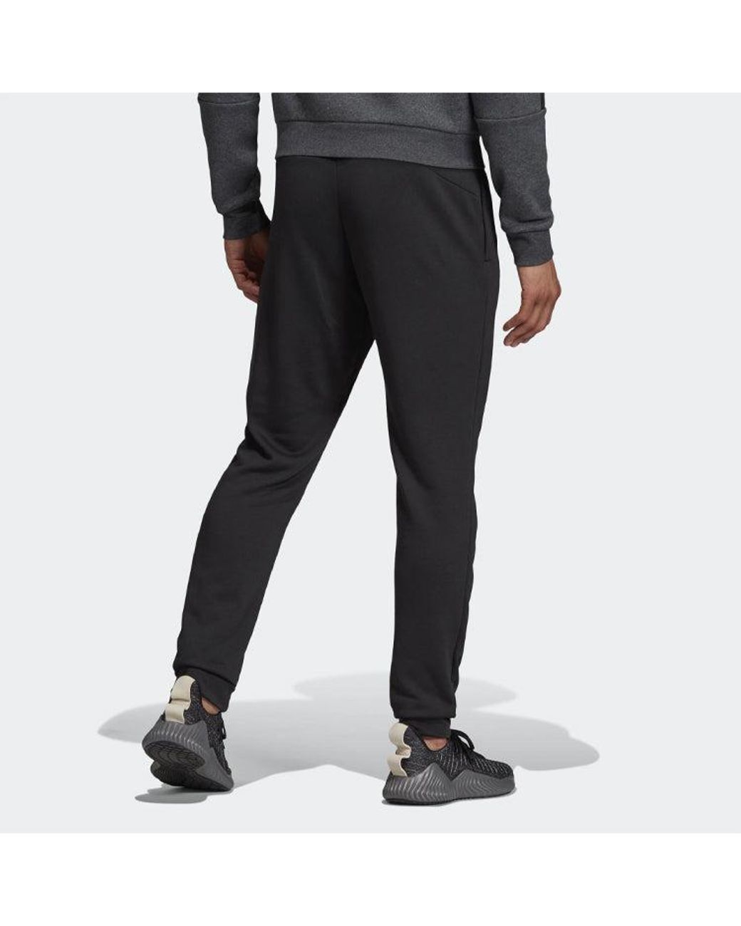Adidas Black Athleisure Casual Sports Knit Long Pants for men