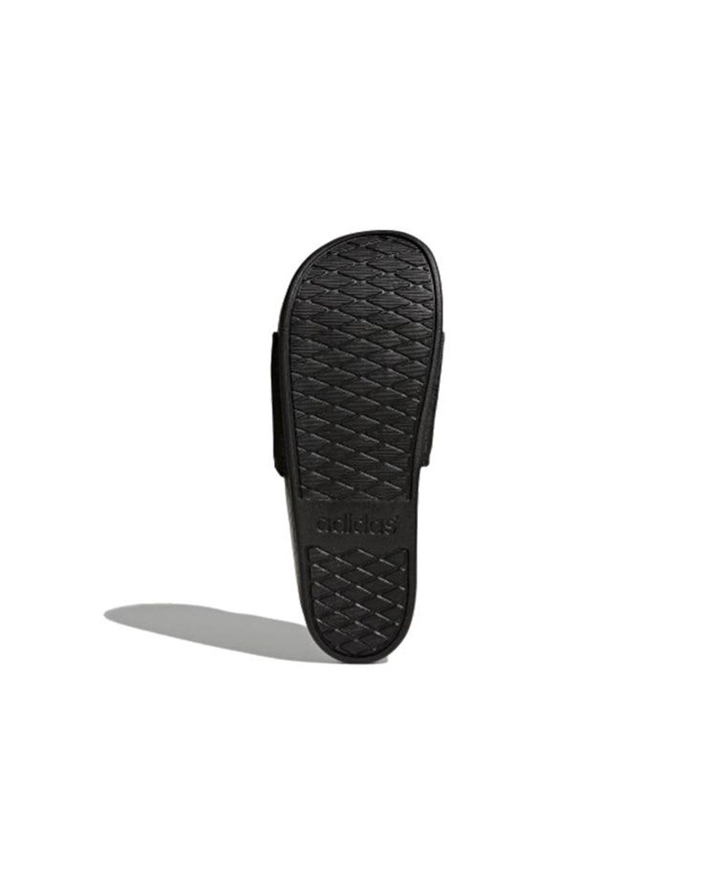 Adidas Black Adilette Cloudfoam Plus Slides 'Core' for men