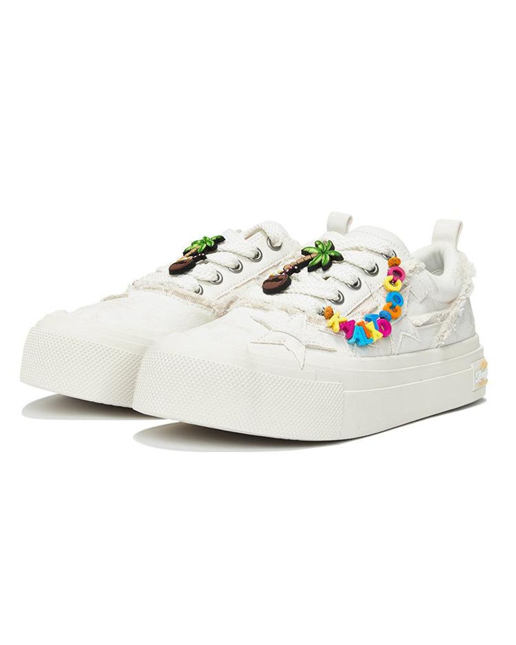 KAALIXTO White Skateboarding Canvas Low Coco' for men
