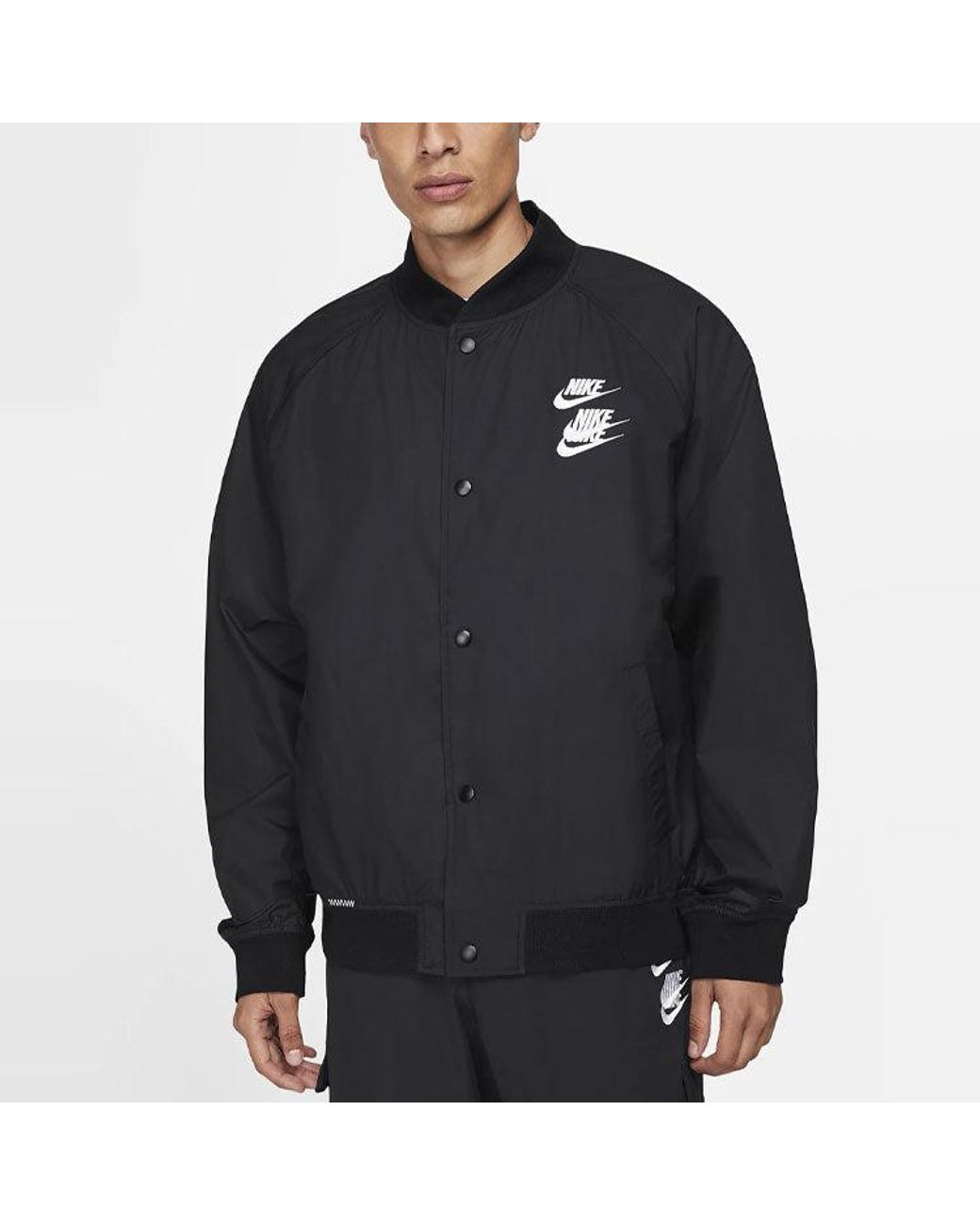 Nike Blue Alphabet Logo Printing Woven Casual Jacket for men