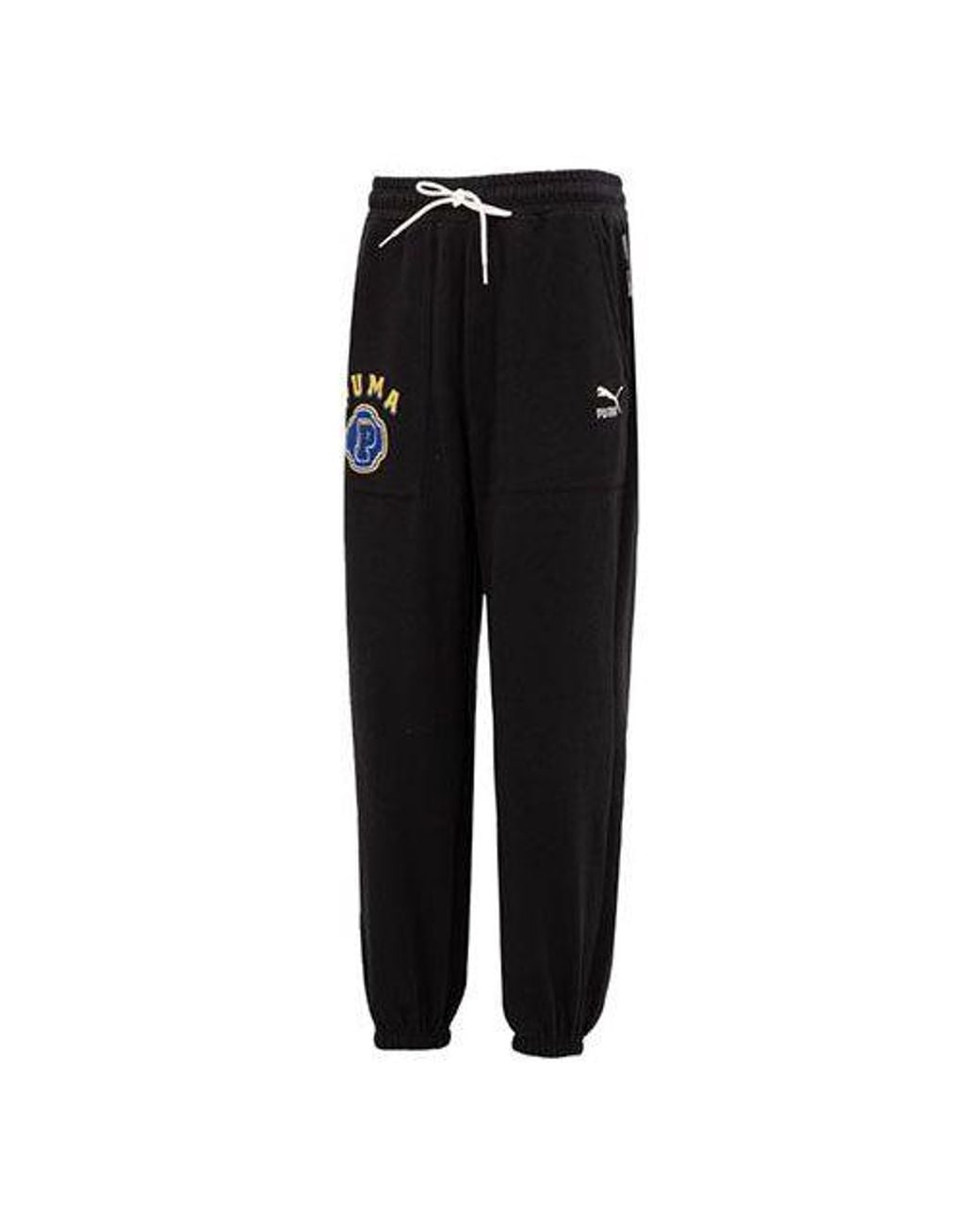 PUMA Black Team Pants Tr Logo Pants for men