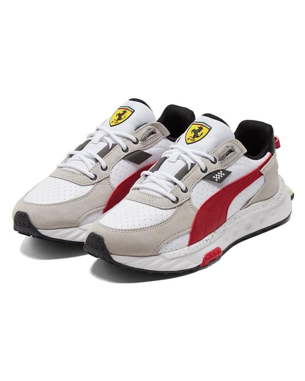 PUMA White Scuderia Ferrari X Wild Rider Rosso Corsa' for men