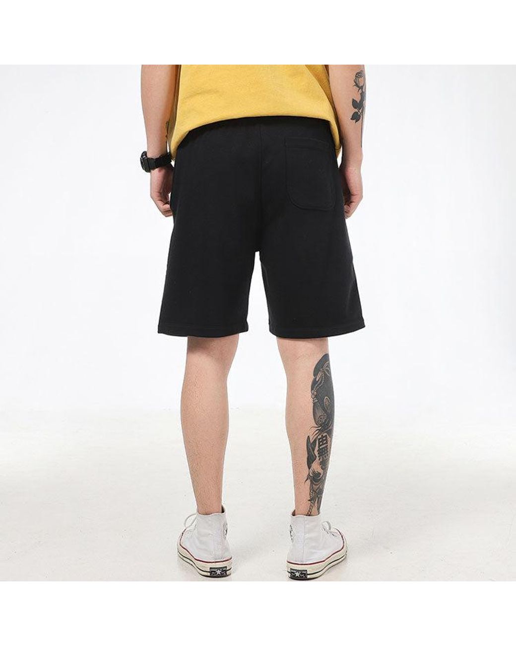 Converse Black Embroidered Star Chevron Short Ft for men