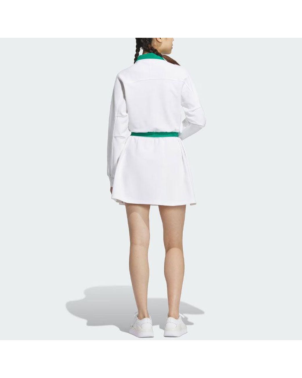 Adidas White (Wmns) Verbiage Long Sleeve Polo Dress Asia Sizing
