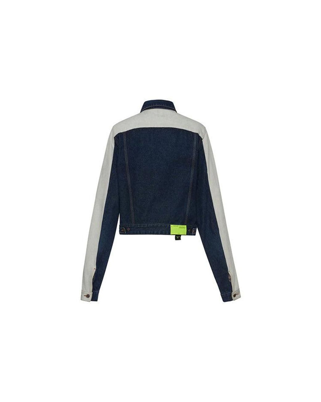 Off-White c/o Virgil Abloh Blue Splicing Sleeve Denim Jacket for men