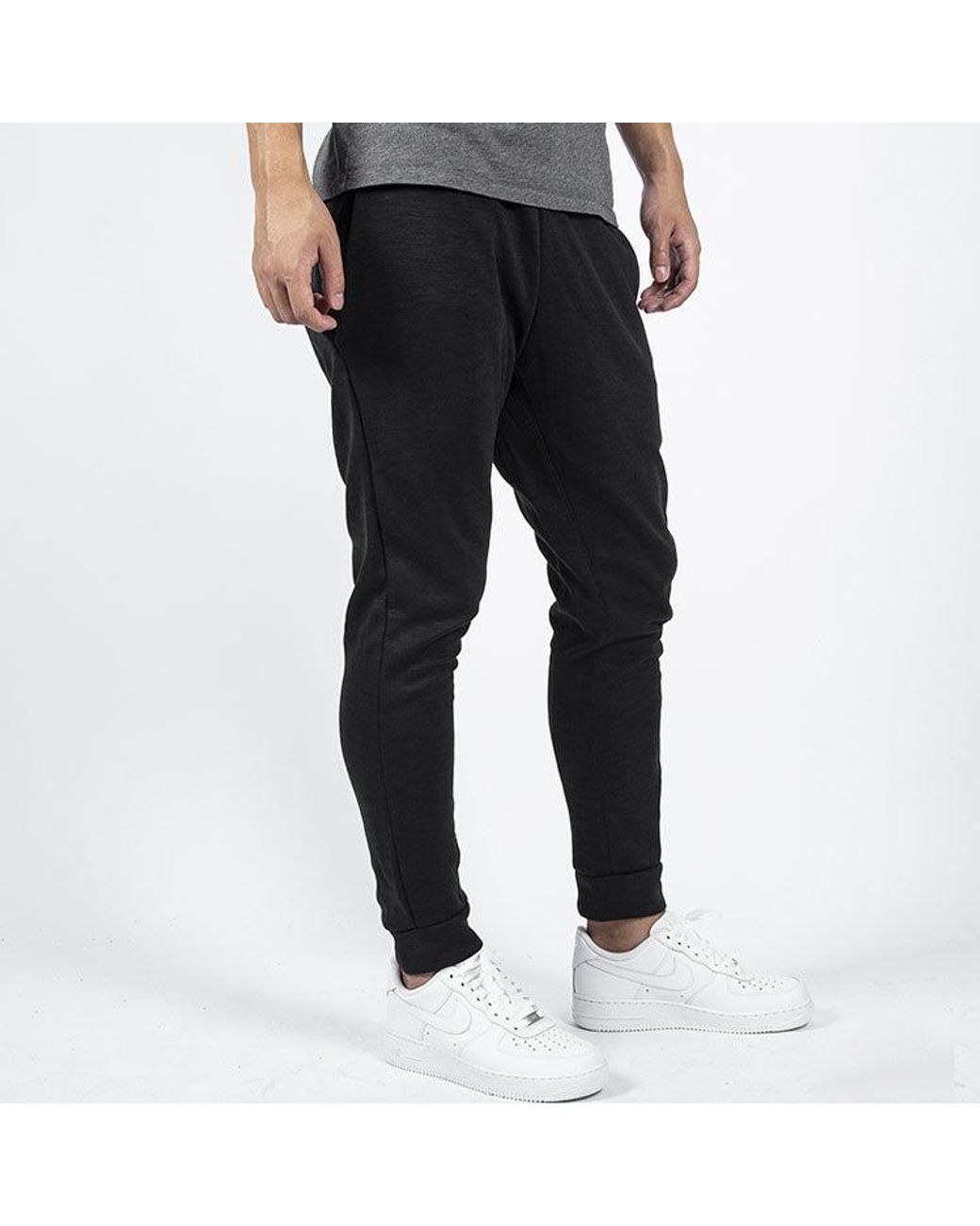 Nike Black Logo Label Knit Sports Pants/Trousers/Joggers for men
