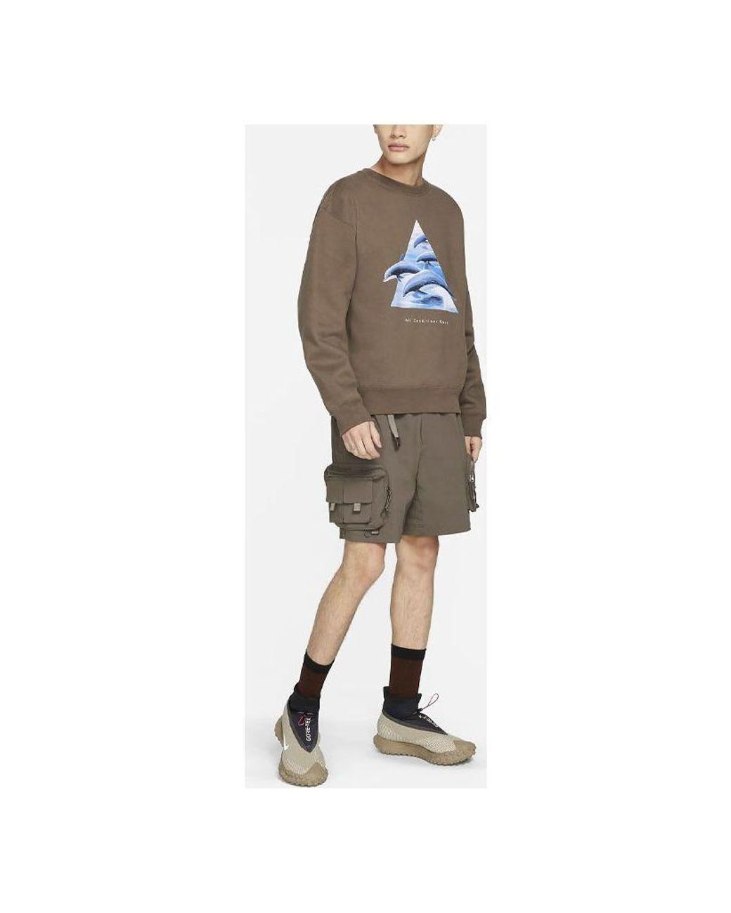 Nike Brown Acg Solid Color Cargo Shorts Us Edition for men