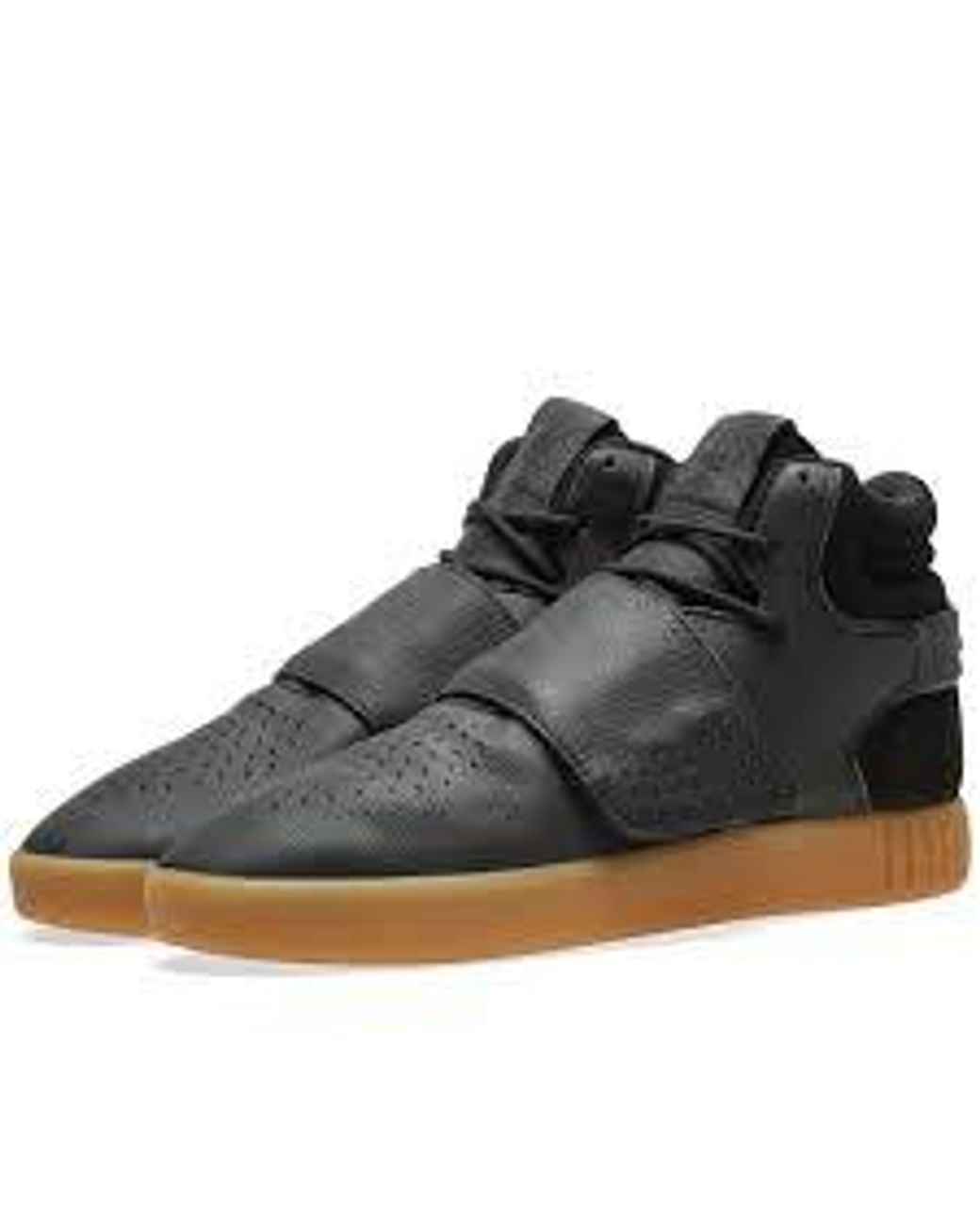 Adidas Black Tubular Invader Strap Gum' for men