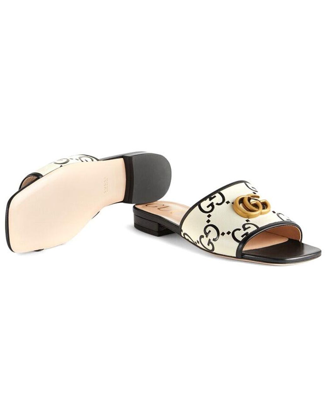 Gucci White (Wmns) Gg Slide Sandal Leather