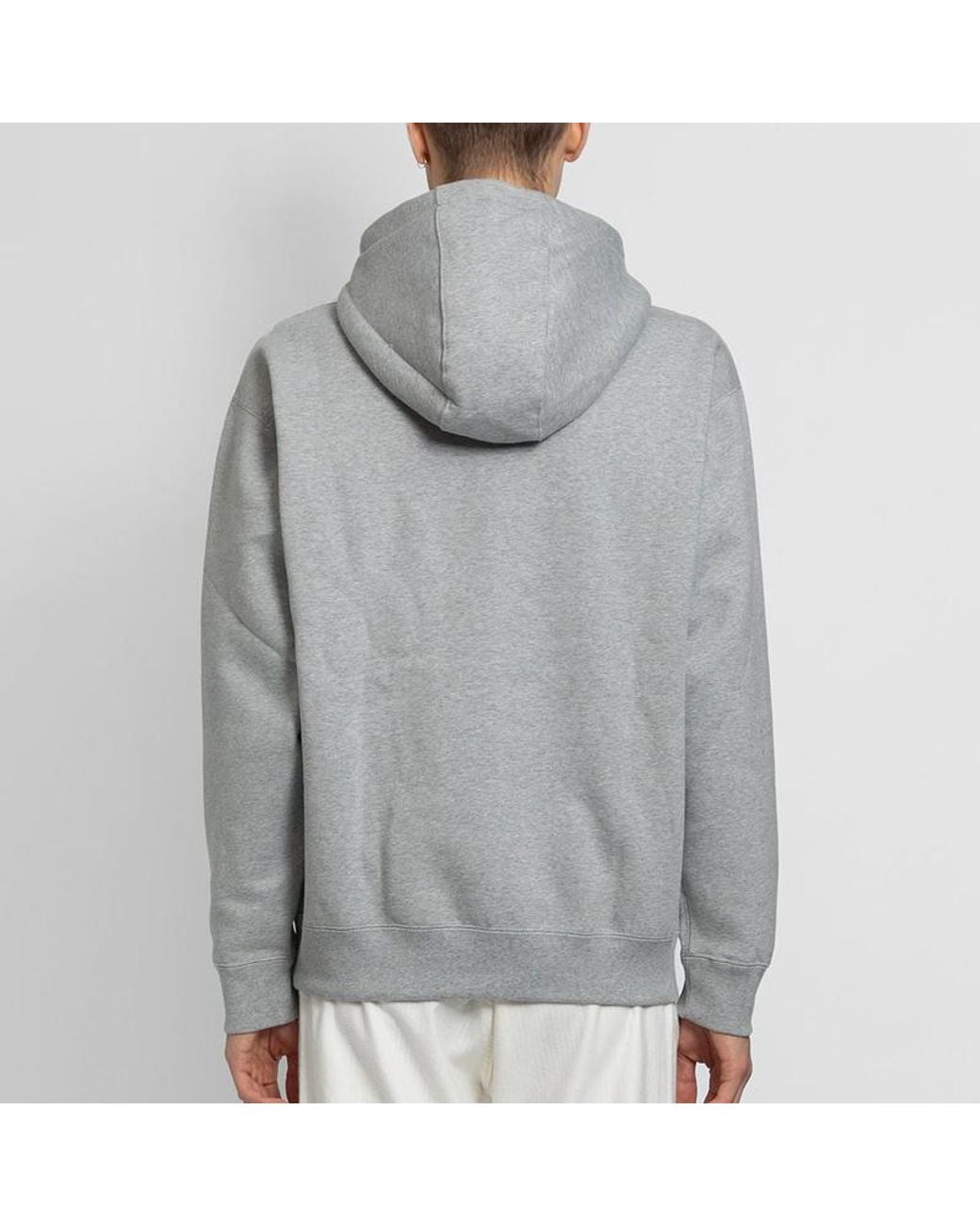 Nike Gray Small Logo Loose Long Sleeves Pullover Hooded Sports for men